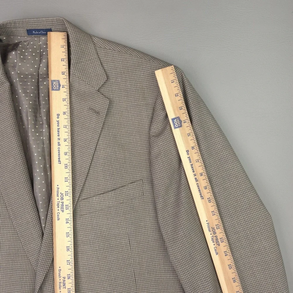 Turnbury Blazer Mens 50R Brown Silk Wool Check Sport Coat Jacket Classic